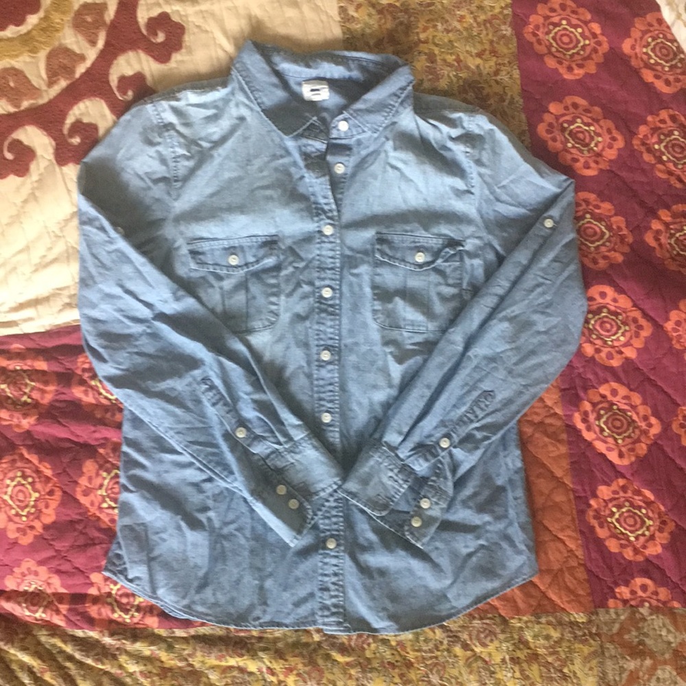 J. Crew Size M Perfect Fit Chambray Button-Shirt